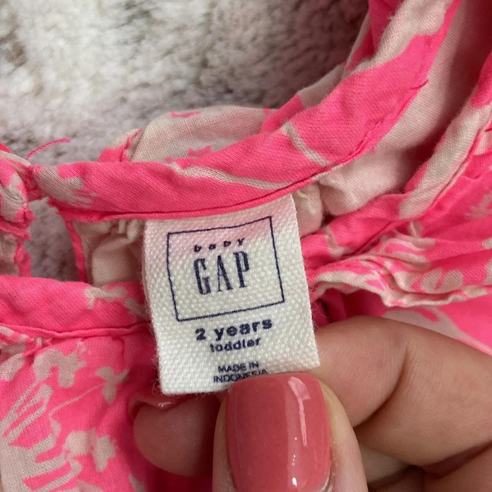 GAP Kids Hawaiian dress girls 2T Barbie pink floral tropical coconut girl beach